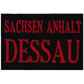 AUFNÄHER &quot;SACHSEN-ANHALT DESSAU&quot; - Gr. ca. 10cm x 7cm (02928) Region Landeswappen Städtewappen