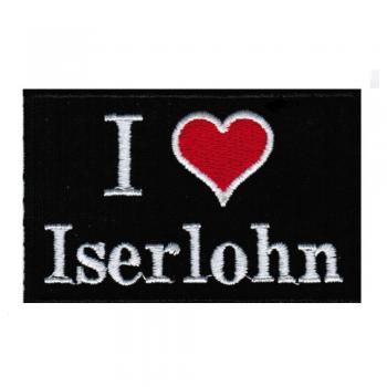 AUFNÄHER - I LOVE ISERLOHN - 02929 - Gr. ca. 7,5 x 5 cm - Patches Stick Applikation