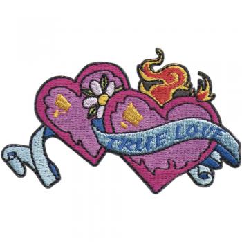 Aufnäher - TRUE LOVE - 01873 - Gr. ca. 10 x 6 cm - Patches Stick Applikation