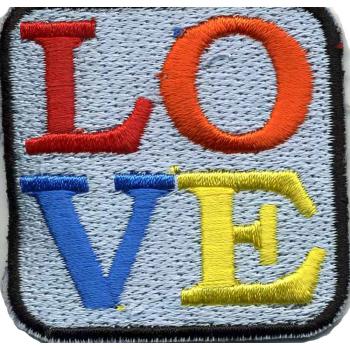 AUFNÄHER - LOVE - 02384 - Gr. ca. 5 x 5 cm - Patches Stick Applikation