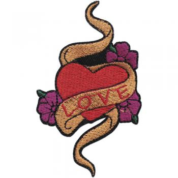 AUFNÄHER - Herz - 03195 - Gr. ca. 5,5 x 8,5 cm - Patches Stick Applikation