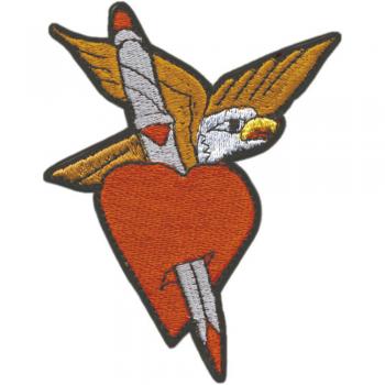 AUFNÄHER - Adler mit Herz - 04601 - Gr. ca. 9 x 7 cm - Patches Stick Applikation