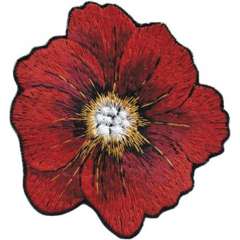 AUFNÄHER - Blume Blüte Mohnblume - 04632 - Gr. ca. 9cm x 8cm - Stick Patches Applikation