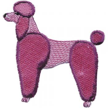 Aufnäher - Pudel rosa - 00971 - Gr. ca. 8 x 11 cm - Patches Stick Applikation