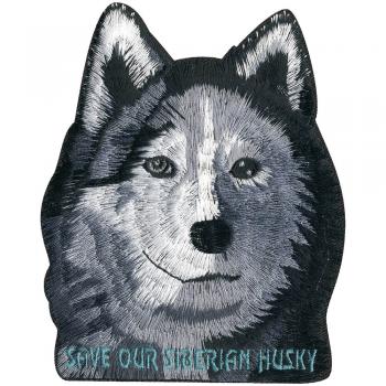 Aufnäher - Husky Kopf - 02018 - Gr. ca. 8 x 14 cm - Patches Stick Applikation