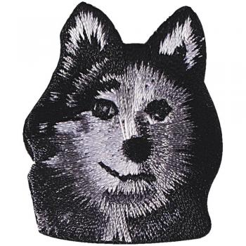 Aufnäher - Husky Kopf - 02118 - Gr. ca. 3 x 2 cm - Patches Stick Apllikation