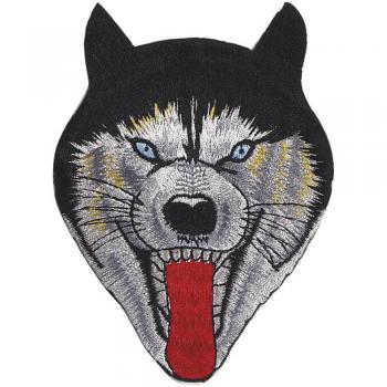 Aufnäher - Husky Kopf - 04756 - Gr. ca. 10 x 8 cm - Patches Stick Applikation
