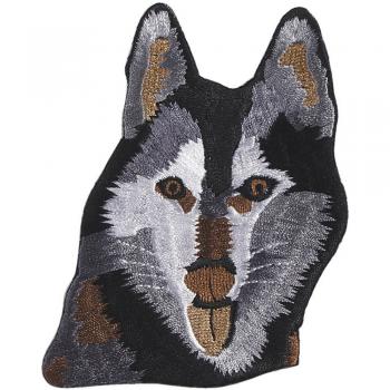 Aufnäher - Huskykopf - 04806 - Gr. ca. 10 x 5,5 cm - Patches Stick Applikation