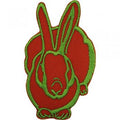 Aufnäher - Hase Orange-grün - 00607 - Gr. ca. 5 x 8 cm - Patches Stick Applikation