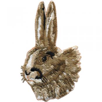 AUFNÄHER "Kaninchen-Kopf" NEU Gr. 5cm x 9cm (00940) Stick Patches Applikation