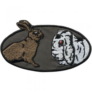 Aufnäher - zwei Hasen - 00943 - Gr. ca. 9,5 x 5 cm - Patches Stick Applikation