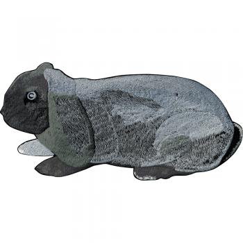 Aufnäher - Kaninchen grau - 07346 - Gr. ca. 30 x 13 cm - Patches Stick Applikation