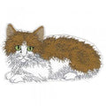 Aufnäher - Katze liegend - 00806 - Gr. ca. 8 x 4 cm - Patches Stick Applikation