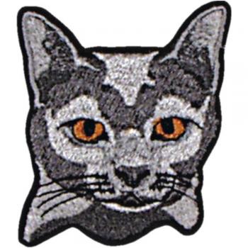 Aufnäher - Katzenkopf - 00931 - Gr. ca. 6 x 5 cm - Patches Stick Applikation