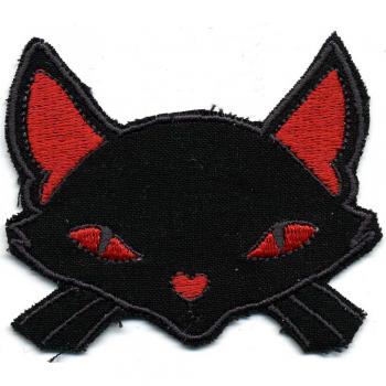 Aufnäher - Katzenkopf - 02027 - Gr. ca. 7,5 x 6 cm - Patches Stick Applikation