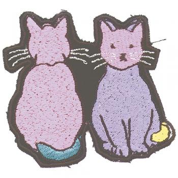Aufnäher - Katze vorne und hinten - 03040 - Gr. ca. 7 x 6,5 cm - Patches Stick Applikation