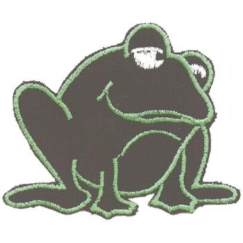 AUFNÄHER - Kindermotiv FROSCH - Gr. ca. 5cm x 6cm (03168) Patches Stick Applikation