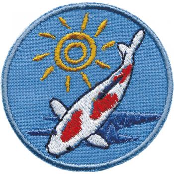 Aufnäher Signet - Koikarpfen KOI Kohaku - KO860 -  Gr. ca. 5 cm