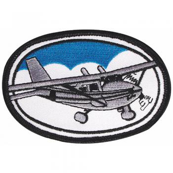 Aufnäher - Propellerflugzeug oval - 04593 - Gr. ca. 9 x 6 cm - Patches Stick Applikation