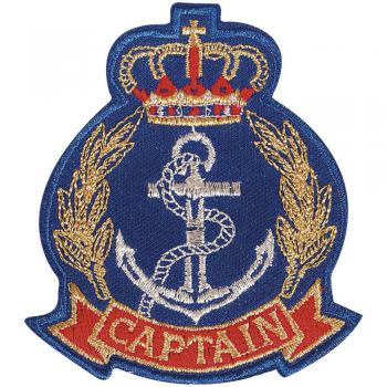 Aufnäher - CAPTAIN Anker - 04538 - Gr. ca. 7,5 x 8 cm - Patches Stick Applikation