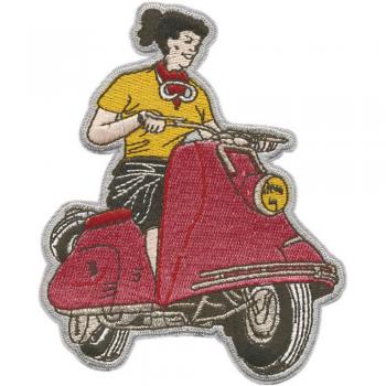 Aufnäher - Mopedfahrer - 04416 - Gr. ca. 8 x 11 cm - Patches Stick Applikation
