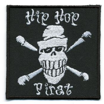 Aufnäher - Hip Hop Pirat - 06079 - Gr. ca. 8 x 8 cm - Patches Stick Applikation