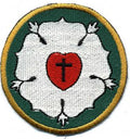 Aufnäher  - Luther-Rose - 01875 - Gr. ca. 7,5 cm Durchmesser - Patches Stick Applikation Bügel-Emblem