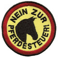 Aufnäher - Nein zur Pferdesteuer - 00565 - Gr. ca. Ø 8 cm - Patches Stick Applikation