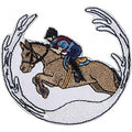 Aufnäher - Pferd mit Reiter - 04030 - Gr. ca. 8 x 7,5 cm - Patches Stick Applikation