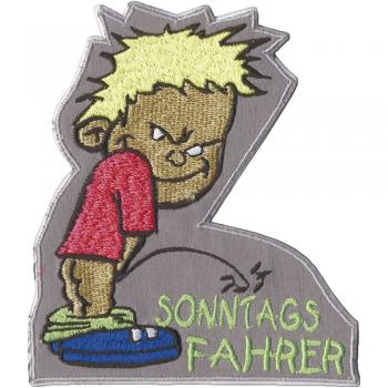 Aufnäher - Pinkelmännchen - Sonntagsfahrer - 02981 - Gr. ca. 9cm x 10cm