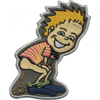 Aufnäher Pinkelmännchen - Sch.... drauf - 06107 - Gr. ca. 8cm x 11cm