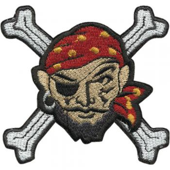 Aufnäher - PIRATEN Kopf - 00899 - Gr. ca. 11 x 6,5 cm - Patches Stick Applikation