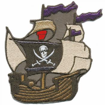 Aufnäher - Piratenschiff - 03029 - Gr. ca. 9 x 9 cm - Patches Stick Applikation