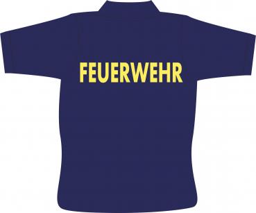 Poloshirt mit Rückenaufdruck Feuerwehr neongelb
