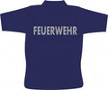 Poloshirt mit Rückenaufdruck Feuerwehr silber-reflektieren