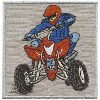 Aufnäher - Quadfahrer blau-rot - 88638 - Gr. ca. 8 x 9 cm - Patches Stick Applikation