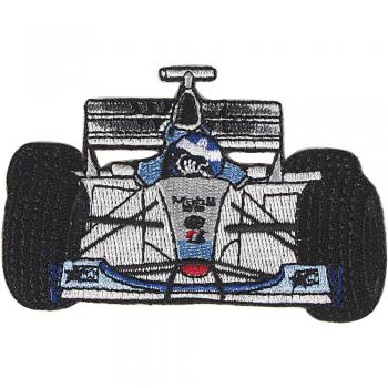 AUFNÄHER - Formel 1 Wagen silber - 04588 - Gr. ca. 8 x 4,5 cm - Patches Stick Applikation