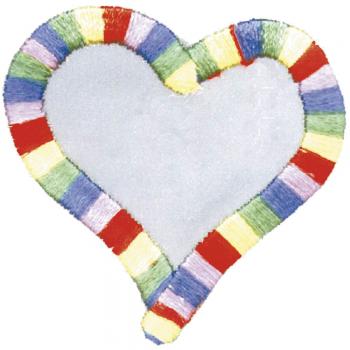 AUFNÄHER - Buntes Herz - 00904 - Gr. ca. 8 cm - Patches Stick Applikation