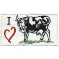Aufnäher - I love..Kuh - 00942 -  Gr. ca. 10cm x 5,5cm