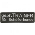 Aufnäher Applikation edles Stick-Emblem Patch - 01724 - Gr. ca. 10,5 x 3 cm - TRAINER SCHÄFERHUND