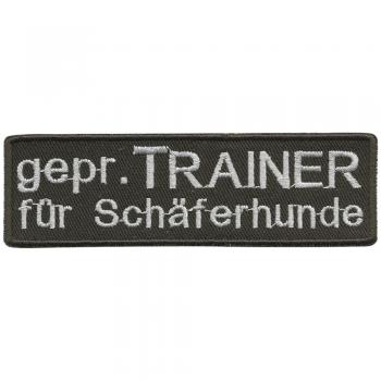 Aufnäher Applikation edles Stick-Emblem Patch - 01724 - Gr. ca. 10,5 x 3 cm - TRAINER SCHÄFERHUND