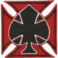 Aufnäher - Karte PIK schwarz - 01879 - Gr. ca. 7 x 7 cm - Patches Stick Applikation