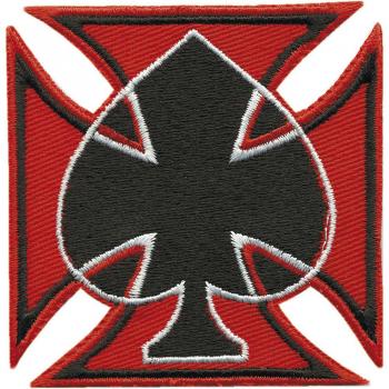 Aufnäher - Karte PIK schwarz - 01879 - Gr. ca. 7 x 7 cm - Patches Stick Applikation