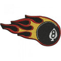 AUFNÄHER "Billardkugel 8 & Feuer Kartenspiel" Gr. ca. 5cm x 10,5cm (03147) Stick Patches Applikation