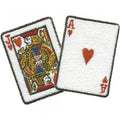 Aufnäher - Herz Bube Herz Ass - 03170 - Gr. ca. 6 x 6,5 cm - Patches Stick Applikation