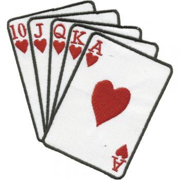 Aufnäher - Spielkarten - 03171 - Gr. ca. 6,5 x 5 cm - Patches Stick Applikation