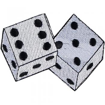 Aufnäher - Würfelspiel Würfel - 03177 - Gr. ca. 8,5cm x 5,5cm