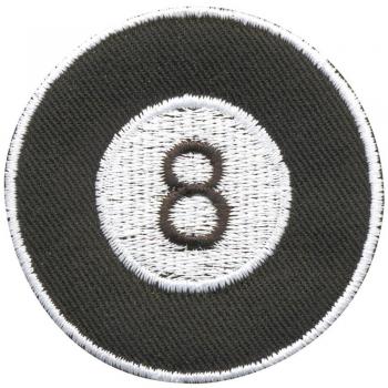 Aufnäher - Billardkugel 8 - 04657 - Gr. ca. Ø 6 cm - Patches Stick Applikation