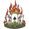 Aufnäher -Kartenspiel mit Flammen - 04997 - Gr. ca. 9cm x 11cm