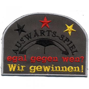 Aufnäher - Auswärtsspiel wir gewinnen - 01858 - Gr. ca. 10 x 7,5 cm - Patches Stick Applikation